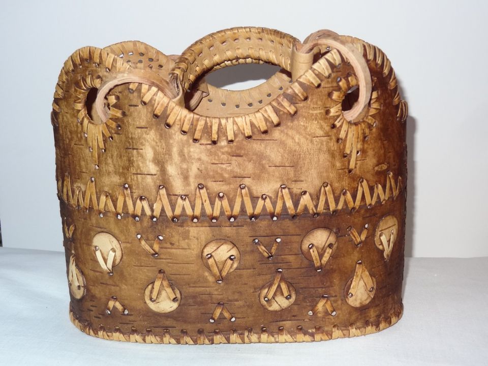 Birch bark basket bag