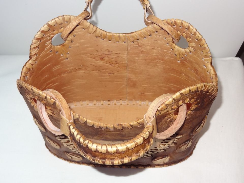 Birch bark basket bag