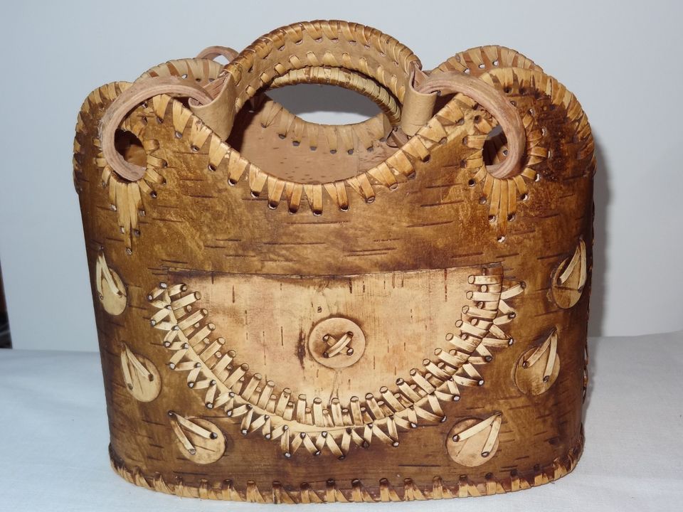 Birch bark basket bag