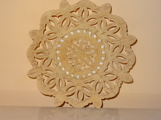 Carved birch bark plate "snowflake"