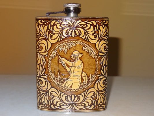 Flask in birch bark "Fisherman"