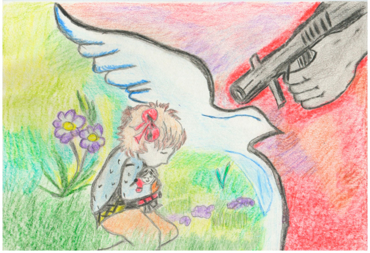 Drawing: "Save the world!" Support Ukraine.