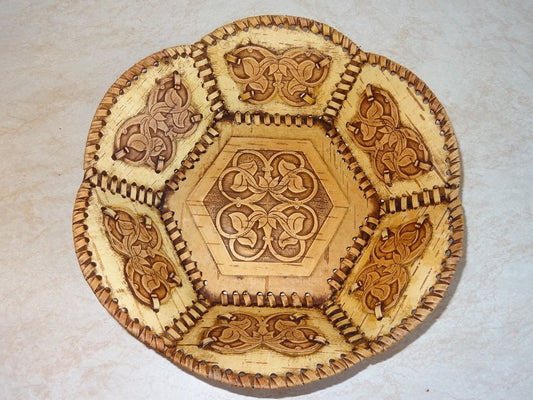 Plate from birch bark "Pattern"