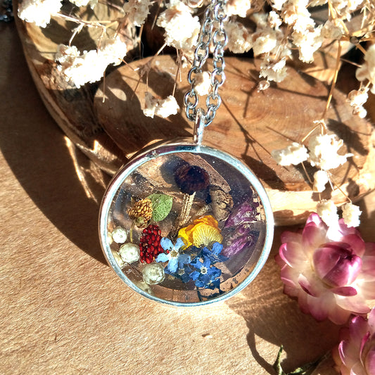 Resin jewelry pendant with edging